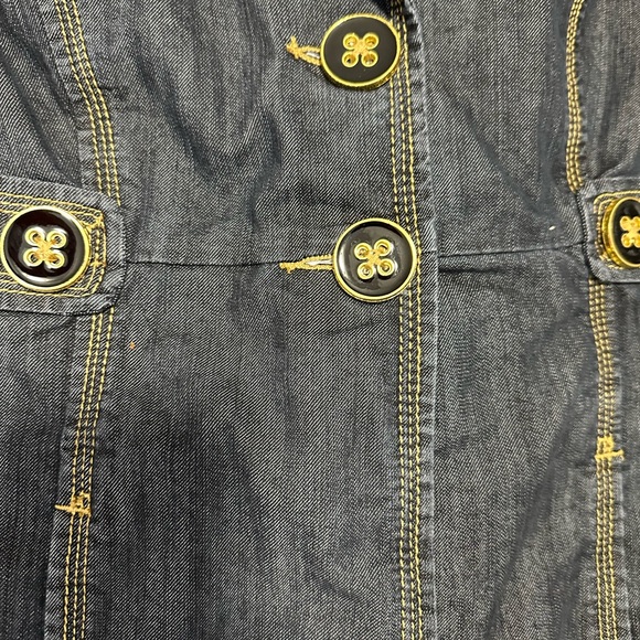 Womens Baccini Denim Peacoat Style Jacket Dark Blue Size PL (Petite Large) - Picture 3 of 9